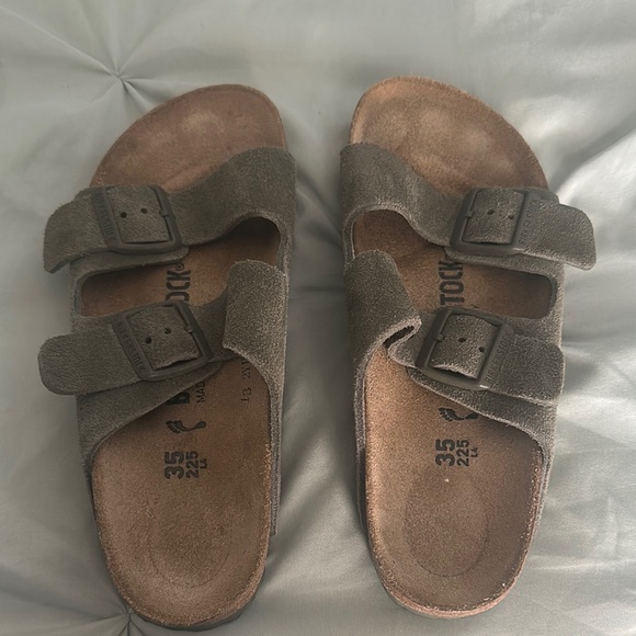 Birkenstock Women's Suede Sandals - Olive - Picture 1 of 4